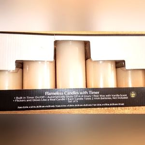 NWT True Living 5 Flameless Candles with Timer Still in Box